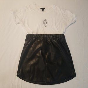 BB Dakota Black Leather Mini Skirt